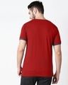 Shop Men's Sporty Three Chest Panel  T-shirt (Scarlet Red-Nimbus Grey-Bold Red)-Design