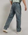 Shop Men's Steel Blue Washed Jeans-Design