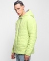 Shop Men's Lime & Grey Reversible Plus Size Oversized Puffer Jacket-Design