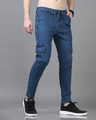 Shop Men's Stone Blue Slim Fit Cargo Jeans-Design