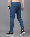 Shop Men's Stone Blue Slim Fit Cargo Jeans-Full