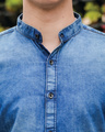 Shop Men's Stone Blue Washed Denim Shirt