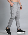 Shop Men's Stone Grey Slim Fit Cargo Joggers-Design