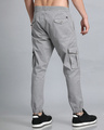 Shop Men's Stone Grey Slim Fit Cargo Joggers-Full