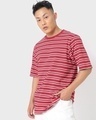 Shop Men's Striped Oversized T-shirt-Front