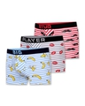 Shop Pack of 3 Men's Multicolor Striped Printed Cotton Trunks-Front