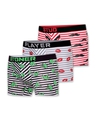 Shop Pack of 3 Men's Multicolor Striped Printed Cotton Trunks-Front