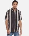 Shop Men's Striped Stylish Half Sleeve Casual Shirt-Front