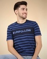 Shop Men's Striped Unfollow Printed T-Shirt-Front
