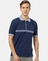 Shop Men's Stylish Solid Polo Neck Casual T-Shirt-Front