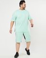 Shop Men's Sun-Kissed Green and Black Color Block Plus Size Oversized Co-ords-Full