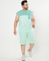 Shop Men's Sun-Kissed Green Color Block Plus Size Oversized Vest-Full