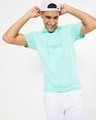 Shop Men's Sun-Kissed Green Hoodie Oversized Fit T-shirt-Front