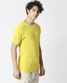 Shop Men's Sunny Yellow Knitted Slim Fit T-shirt-Design