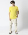 Shop Men's Sunny Yellow Knitted Slim Fit T-shirt