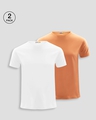 Shop Pack of 2 Men's White & Orange Rush T-shirt-Front