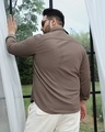 Shop Men's Tan Brown Textured Oversized Plus Size Shirt-Design