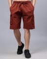 Shop Men's Tan Loose Comfort Fit Cargo Shorts-Front