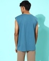 Shop Men's Teal Blue Graphic Printed Oversized Vest-Design