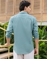 Shop Men's Teal Blue Linen Shirt-Design