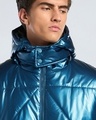 Shop Men's Teal Blue Oversized Puffer Jacket