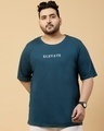 Shop Men's Teal Blue Typography Plus Size T-shirt-Front