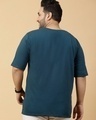 Shop Men's Teal Blue Typography Plus Size T-shirt-Full