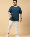 Shop Men's Teal Blue Typography Plus Size T-shirt