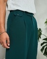 Shop Men's Teal Blue Wide Leg Korean Pants