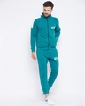 Shop Men's Teal Cotton Oversized Turtle Neck Sweatshirt