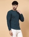 Shop Men's Teal Green Waffle Knitted T-Shirt-Design