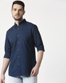 Shop Men's Teal Slim Fit Casual Oxford Shirt-Front