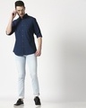 Shop Men's Teal Slim Fit Casual Oxford Shirt