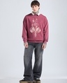 Shop Men's Tibetan Red Travel Graphic Printed Oversized Acid Wash Sweatshirt