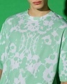 Shop Men's Green & White Tie & Dye Oversized T-shirt