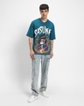 Shop Men's Titan Blue Sasuke Graphic Printed Oversized T-shirt-Full