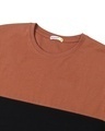 Shop Men's Toffee & Black Color Block Oversized T-shirt