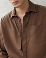 Shop Men's Toffee Brown Cotton Linen Shirt