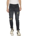 Shop Men's Torn Design Stylish Denim Jeans-Front
