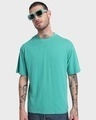 Shop Men's Tropical Blue Oversized T-shirt-Front