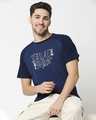Shop Men's True Indigo Printed Raglan T-Shirt-Front