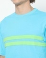 Shop Men's Upbeat Blue Chest Stripe Oversized T-shirt