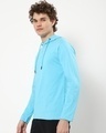 Shop Men's Upbeat Blue Henley Hoodie T-shirt-Design