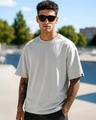 Shop Men's Vapour Blue Oversized T-shirt-Front
