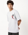 Shop Men's Vapour Blue Rap It Up Graphic Printed Oversized T-shirt-Full