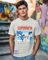 Shop Men's Vapour Blue Retro Comic Graphic Printed T-shirt-Front