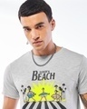 Shop Men's Vapour Blue Sun of a Beach Graphic Printed T-shirt
