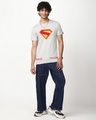 Shop Men's Vapour Blue Superman Logo Graphic Printed T-shirt-Full