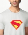 Shop Men's Vapour Blue Superman Logo Graphic Printed T-shirt