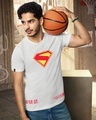 Shop Men's Vapour Blue Superman Logo Graphic Printed T-shirt-Front